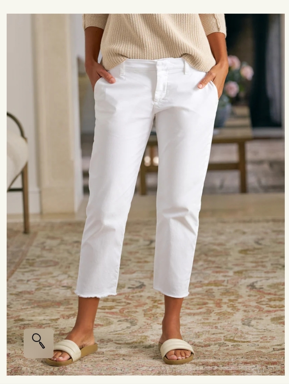 Frank & Eileen White Wicklow Crop Chinos Size 8